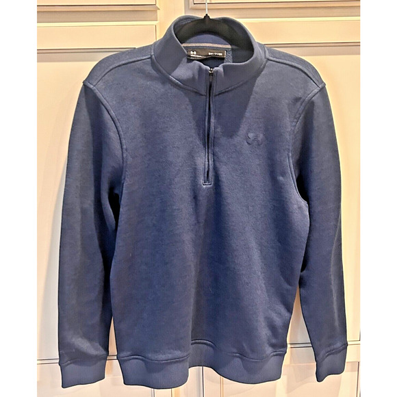 Under Armour Men's Loose Fit Cold Gear 1/4 Zip Blue Pullover Sweatshirt Small - Picture 1 of 5